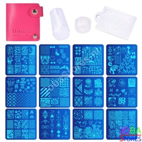 Nagellak Stempel Set (12 stempelplaten) inclusief opbergmap