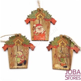 OP=OP Houten Kerst Hangers Huis Assorti (9 stuks)