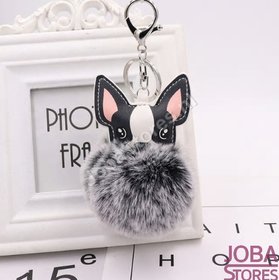 OP=OP Pom Pom Sleutelhanger Hond Zwart-Wit