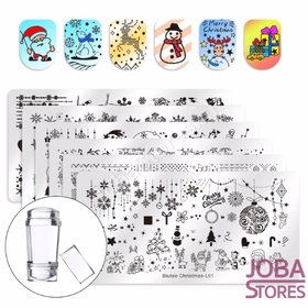 Nagellak Stempel Set (6 stempelplaten) + Stempel & Schraper