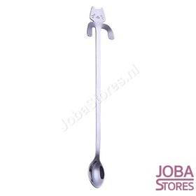 Theelepel Kat Zilverkleurig Lang (6 stuks)