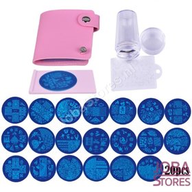 Nagellak Stempel Set (20 stempelplaten) inclusief opbergmap