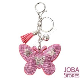 Bling Sleutelhanger Vlinder Roze Klein