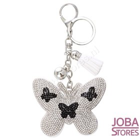 Bling Sleutelhanger Vlinder Wit Klein