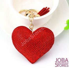 Bling Sleutelhanger Hart Rood