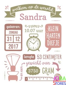 Custom Diamond Painting Geboortebord Roze Groen