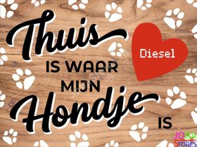 Diamond Painting Custom Hondje Houtkleur (30x40cm)