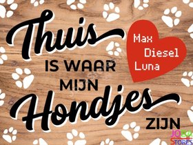 Diamond Painting Custom Hondjes Houtkleur (30x40cm)