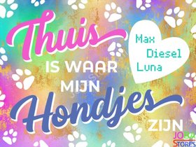 Diamond Painting Custom Hondjes Regenboog (30x40cm)