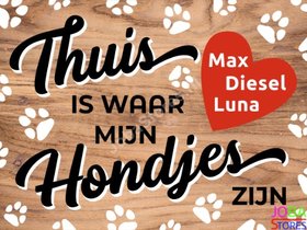 Diamond Painting Custom Hondjes Houtkleur (Groot Formaat)