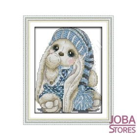 Borduur Pakket Konijntje 14CT Voorbedrukt (17x20cm)