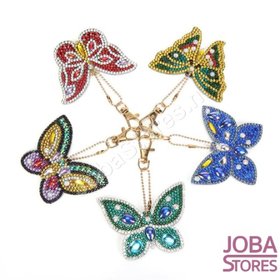 Diamond Painting Sleutelhanger Set Vlinders 01 (5 stuks)