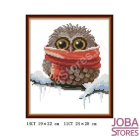 Borduur Pakket Uil 002 11CT Voorbedrukt (24x28cm)