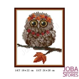 Borduur Pakket Uil 003 14CT Voorbedrukt (19x22cm)