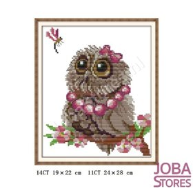 Borduur Pakket Uil 004 14CT Voorbedrukt (19x22cm)