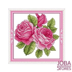 Borduur Pakket Bloem 004 11CT Voorbedrukt (21x21cm)