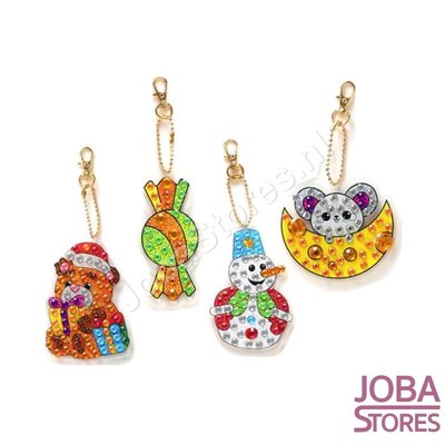 Diamond Painting Keychain Set Christmas 11 (4 pieces)