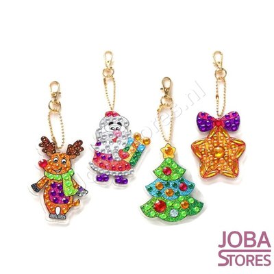 Diamond Painting Keychain Set Christmas 13 (4 pieces)