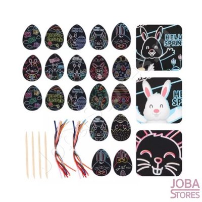Scratch Drawings Easter pendants (28 pieces)