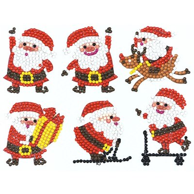 Diamond Painting Sticker Set Santas (6 pcs)