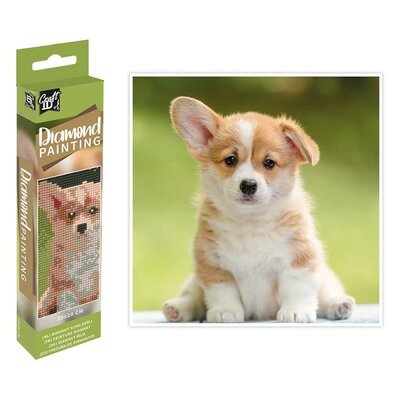 Grafix Diamond Painting dog 20x20cm (round stones)