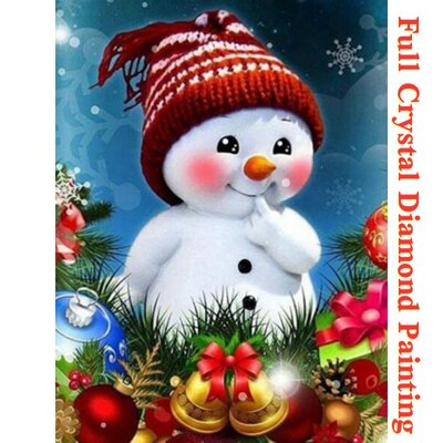 Crystal Diamond Painting Cute Snowman *Christmas* (size of your choice)