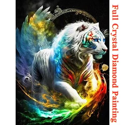 Crystal Diamond Painting Tiger colorful 01 (size of your choice)