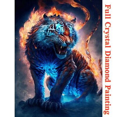 Crystal Diamond Painting Tiger colorful 04 (size of your choice)