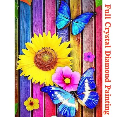 Crystal Diamond Painting Butterflies and Flowers 02 (size of your choice)