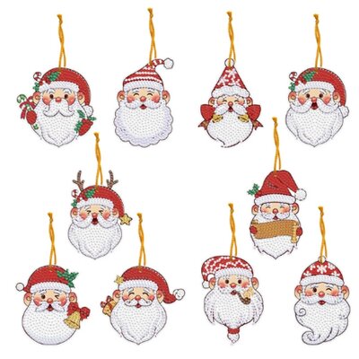 Diamond Painting Christmas pendants 06 (10 pieces)