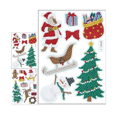 Diamond Painting Sticker Set Christmas 004 (17 pieces)