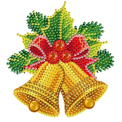 Diamond Painting Christmas sticker large Christmas bells 01 (14cm)