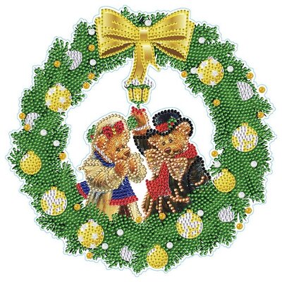 Diamond Painting Christmas sticker large Christmas wreath 01 (22cm)