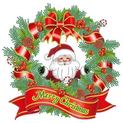 Diamond Painting Christmas sticker large Christmas wreath 03 (22cm)