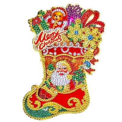 Diamond Painting Christmas sticker large Christmas stocking (18cm)
