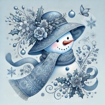 Diamond Painting Snowman with Hat 02