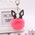 Pom Pom Sleutelhanger Hond Donker Roze