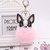Pom Pom Sleutelhanger Hond Licht Roze