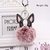 Pom Pom Sleutelhanger Hond Rood