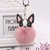 Pom Pom Sleutelhanger Hond Roze