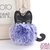 Pom Pom Sleutelhanger Kat Blauw