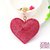 Bling Sleutelhanger Hart Donker Roze