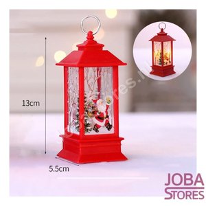 Mini Kerst Lantaarn Kerstman Rood