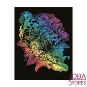 Kras Tekening "Sequin Art" Vlinder Regenboog