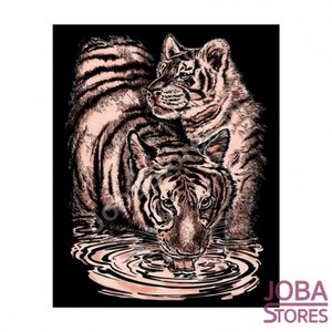 Kras Tekening "Sequin Art" Tijgers Koper