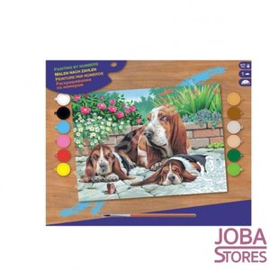 Schilderen op nummer "Sequin Art" Senior Basset Honden