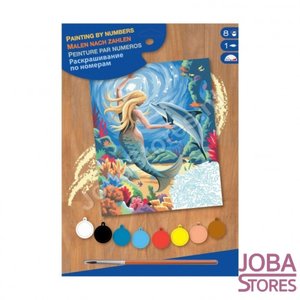 Schilderen op nummer "Sequin Art" Junior Zeemeermin