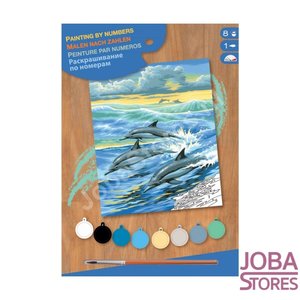 Schilderen op nummer "Sequin Art" Junior Dolfijnen