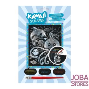 Kras Tekening Junior "Sequin Art" Zeedieren Zilver