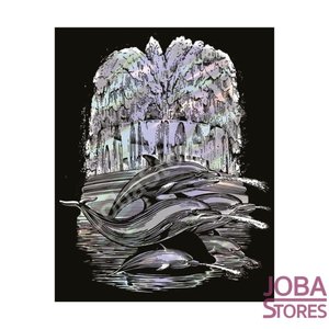 Kras Tekening Senior "Sequin Art" Dolfijnen Holografic